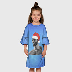 Платье клеш для девочки Гига Санта Чад, цвет: 3D-принт — фото 2