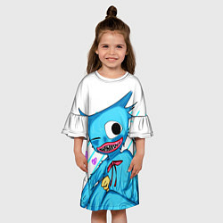 Платье клеш для девочки POPPY PLAYTIME - ИГРА ПОППИ ПЛЕЙТАЙМ МИЛЫЙ ХАГГИ В, цвет: 3D-принт — фото 2
