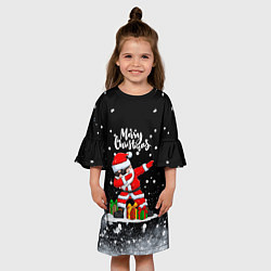 Платье клеш для девочки Santa Dabbing с подарками, цвет: 3D-принт — фото 2