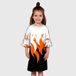 Платье клеш для девочки Оранжевый Огонь, цвет: 3D-принт — фото 2