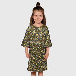 Платье клеш для девочки Серп и Молот - Коммунизм, цвет: 3D-принт — фото 2