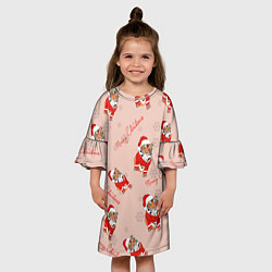 Платье клеш для девочки ЗИМНИЙ ТИГР ПАТТЕРН, цвет: 3D-принт — фото 2