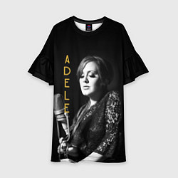 Платье клеш для девочки Певица Adele, цвет: 3D-принт