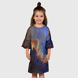 Платье клеш для девочки Cosmic animal, цвет: 3D-принт — фото 2