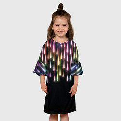 Платье клеш для девочки Праздничные Огни, цвет: 3D-принт — фото 2