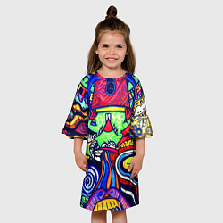 Платье клеш для девочки ПСИХОДЕЛЛА, цвет: 3D-принт — фото 2