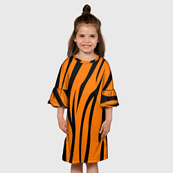 Платье клеш для девочки Текстура тиграtiger, цвет: 3D-принт — фото 2