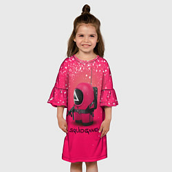 Платье клеш для девочки Among Us x Squid Game, цвет: 3D-принт — фото 2
