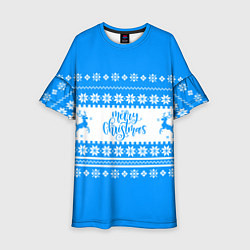 Детское платье MERRY CHRISTMAS BLUE