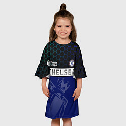 Платье клеш для девочки FC Chelsea London ФК Челси Лонон, цвет: 3D-принт — фото 2