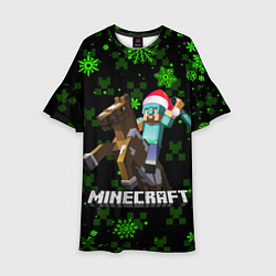 Детское платье MINECRAFT НОВОГОДНИЙ КРИПЕРЫ