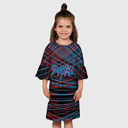 Платье клеш для девочки Stray kids, K-pop, полоски, цвет: 3D-принт — фото 2