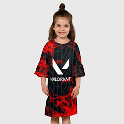 Платье клеш для девочки Valorant Fire, цвет: 3D-принт — фото 2
