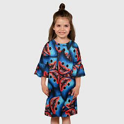Платье клеш для девочки ЛИЦО ХАГИ ВАГИ, POPPY PLAYTIME, цвет: 3D-принт — фото 2