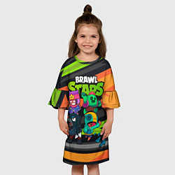 Платье клеш для девочки Компания Brawl Stars, цвет: 3D-принт — фото 2