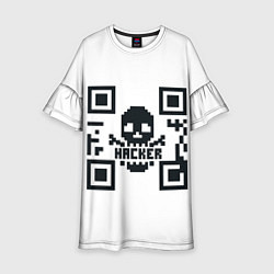 Платье клеш для девочки Хакерю QR-code Qr код для программистов, цвет: 3D-принт