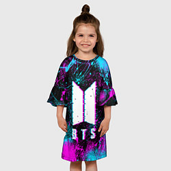 Платье клеш для девочки НЕОНОВЫЙ БТС NEON BTS, цвет: 3D-принт — фото 2
