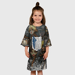 Платье клеш для девочки Логотип АТАКА ТИТАНОВ, цвет: 3D-принт — фото 2