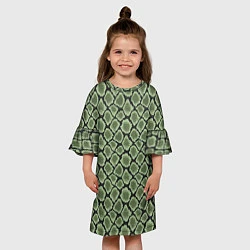 Платье клеш для девочки Змеиная Шкура Snake, цвет: 3D-принт — фото 2