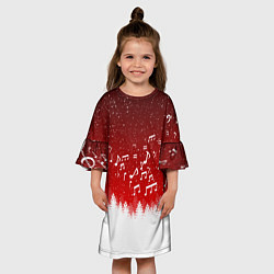 Платье клеш для девочки МУЗЫКАЛЬНАЯ НОВОГОДНЯЯ НОЧЬ 2022 НОВЫЙ ГОД, цвет: 3D-принт — фото 2