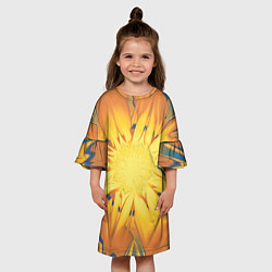 Платье клеш для девочки Солнечный цветок Абстракция 535-332-32, цвет: 3D-принт — фото 2