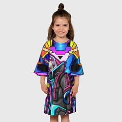 Платье клеш для девочки Страж Кицуне, цвет: 3D-принт — фото 2