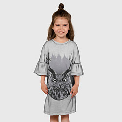 Платье клеш для девочки Оленесова, цвет: 3D-принт — фото 2