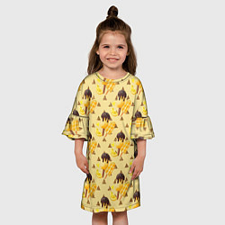 Платье клеш для девочки Лимонное мороженое, цвет: 3D-принт — фото 2