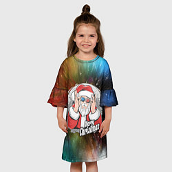 Платье клеш для девочки Стерео Санта 2022, цвет: 3D-принт — фото 2