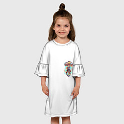 Платье клеш для девочки Ядерное сердце, цвет: 3D-принт — фото 2