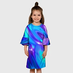 Платье клеш для девочки Neon Holographic, цвет: 3D-принт — фото 2