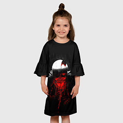 Платье клеш для девочки UNDERTALE SANS BLOOD ROSE, цвет: 3D-принт — фото 2