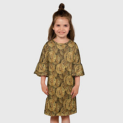 Платье клеш для девочки Bitcoins, цвет: 3D-принт — фото 2