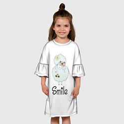 Платье клеш для девочки Внимание, улыбочку!, цвет: 3D-принт — фото 2