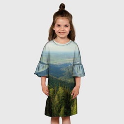 Платье клеш для девочки Природный пейзаж, цвет: 3D-принт — фото 2