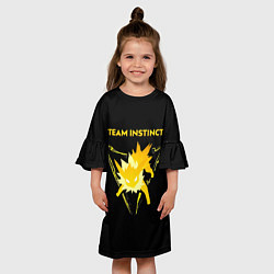 Платье клеш для девочки Team Instinct - Pokemon GO, цвет: 3D-принт — фото 2