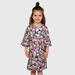 Платье клеш для девочки Чудесные фиалки, цвет: 3D-принт — фото 2
