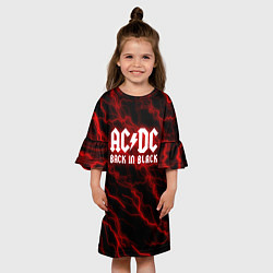 Платье клеш для девочки ACDC Разряды молнии, цвет: 3D-принт — фото 2