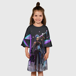 Платье клеш для девочки ARCANE JINX League Of Legends, цвет: 3D-принт — фото 2