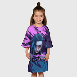Платье клеш для девочки ARCANE League Of Legends JINX, цвет: 3D-принт — фото 2