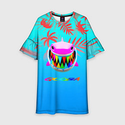 Платье клеш для девочки 6IX9INE tropical, цвет: 3D-принт