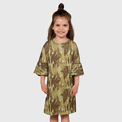 Платье клеш для девочки Орлы камуфляж, цвет: 3D-принт — фото 2