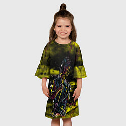 Платье клеш для девочки Кобра Кай Царапины, цвет: 3D-принт — фото 2