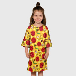 Платье клеш для девочки Pizza salami, цвет: 3D-принт — фото 2