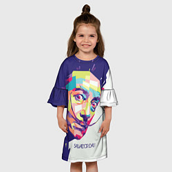 Платье клеш для девочки Salvador Dali - pop art, цвет: 3D-принт — фото 2
