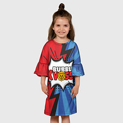 Платье клеш для девочки Бабл квас супер геройский узор, цвет: 3D-принт — фото 2