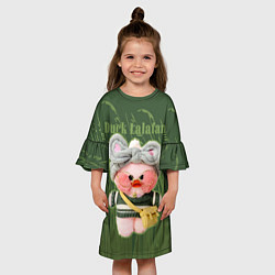 Платье клеш для девочки Duck Lalafan - утёнок Лалафан, цвет: 3D-принт — фото 2