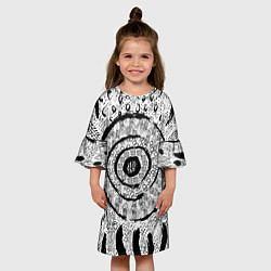 Платье клеш для девочки Наскальные узоры, цвет: 3D-принт — фото 2