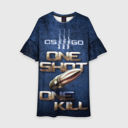 Платье клеш для девочки One Shot One Kill CS GO, цвет: 3D-принт