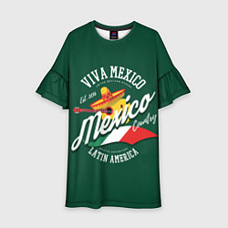 Платье клеш для девочки Мексика Mexico, цвет: 3D-принт